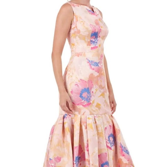 Kay Unger Floral Midi Dress - Pink and Blue - Picture 3 of 7